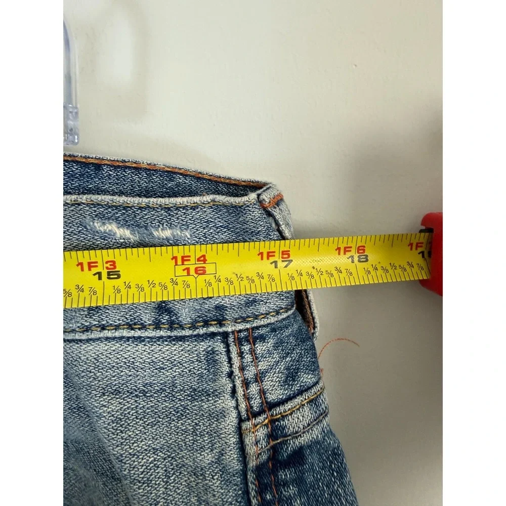 American Eagle Outfitters Men's 34x30 Blue‎ Distressed Straight Leg Denim Jeans